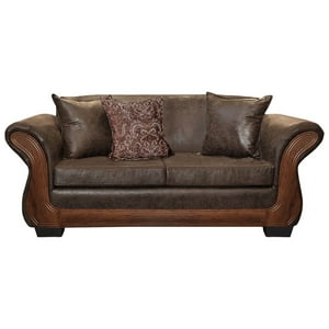 América Decora - Sofá Con Resorte Estructural 3 Personas Finis Envejecido Café Oscuro X