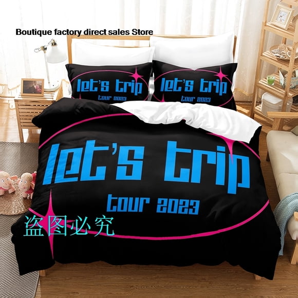 Lets Trip M Bedding Set Single Twin Full Queen King Size Bed Set Adult Kid Bedroom Duvetcover Sets Lets Trip MBed Sheets