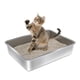thumbnail image 1 of Caja de arena Olacat de acero inoxidable 45 x 35 x 10 cm, fácil de limpiar, 1 of 7