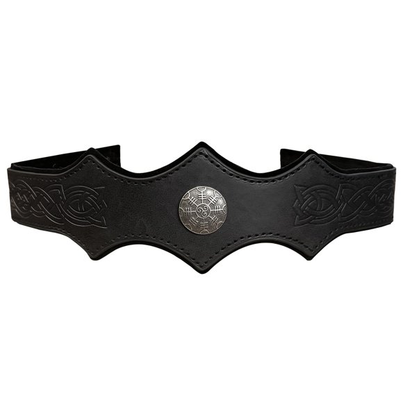 Diadema HiiFeuer Viking de Cuero Sintético con Relieve – 60 cm