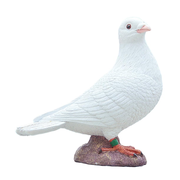 Escultura de resina, adorno modelo de pájaros falsos, estatua de paloma de simulación estética, modelo de paloma artificial para decoración del jardín Estilo A