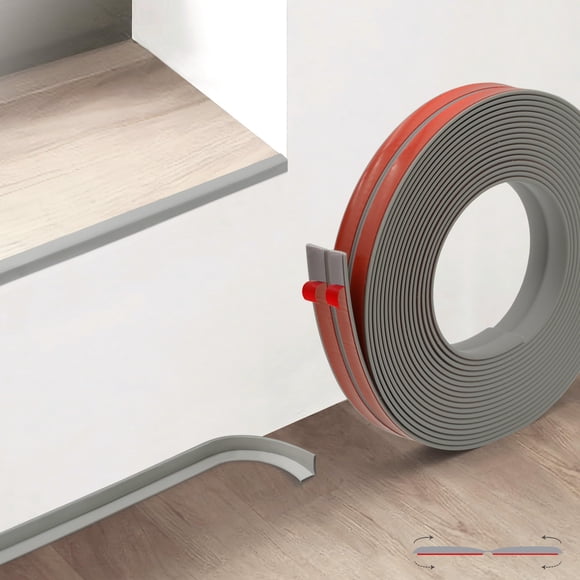 Protector de esquinas para pared VLKAVIVA 2 cm x 6 m, flexible, gris