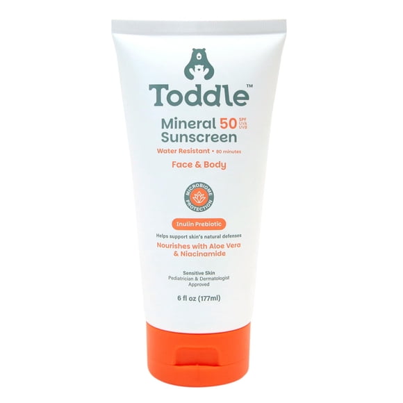 Protector solar mineral prebiótico para niños y bebés, SPF 50, 180 ml