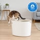 thumbnail image 3 of Caja de arena para gatos IRIS USA, entrada superior con cuchara, blanco/beige, 3 of 7