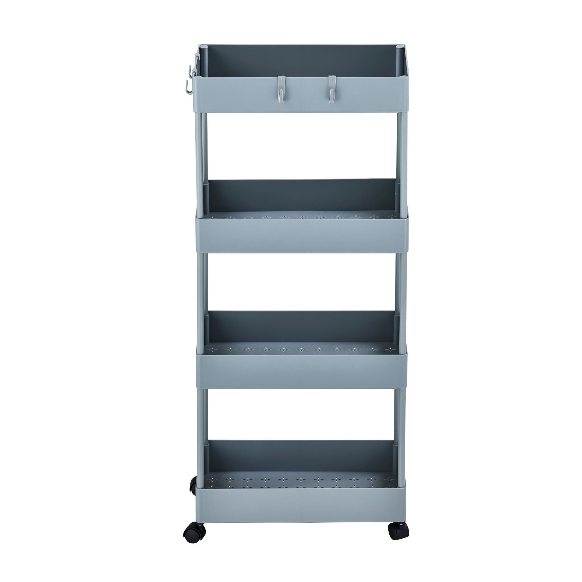 Mainstays - Carrito Trolley 4 Bandejas Gris