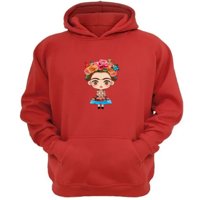 Genérico - Polerón Canguro Frida Rojo Talla Xs Unisex