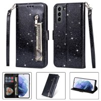 Funda Para Foxdock Elegante Funda Samsung Galaxy S22 5G Glitter Con Cremallera-Ideal Para El Uso Diario