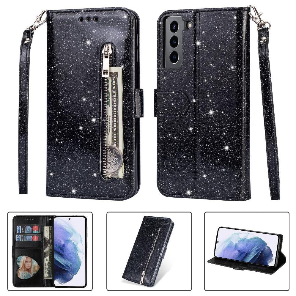 Funda Para Foxdock Elegante Funda Samsung Galaxy S22 5g Glitter Con Cremallera-ideal Para El Uso Diario