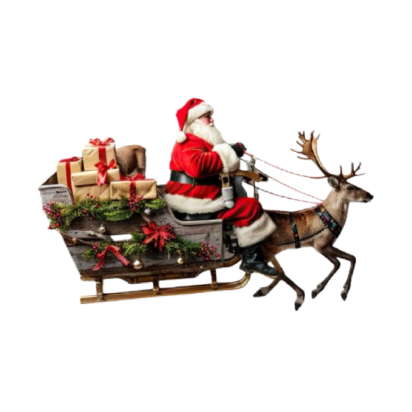 Magideal - Pegatina De Pared De Alce De Papá Noel, Calcomanía Para Interruptor, Creativa, Decoración Navideña De Pvc, Decoración Artística De Pared Diy Extraíble