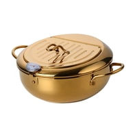 Magideal - Olla Para Freír Pollo, Olla Para Freír Japonesa, Rejilla De Drenaje De Aceite Extraíble, Freidora De Acero Inoxidable, Sartén Con Aceite Para Patatas , Oro