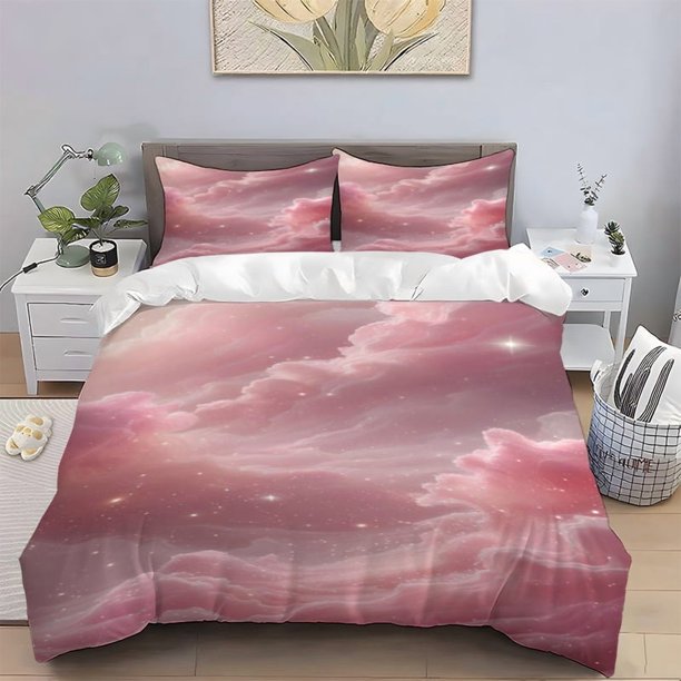 Dreamy Starry Sky Pattern Printed Set Soft Polyester Bedding Digital Print