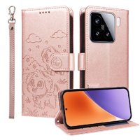 Funda Billetera Foxdock Compatible Con Xiaomi 15, Diseño Perrito Tierno, Ranuras Para Tarjetas Y Soporte Plegable