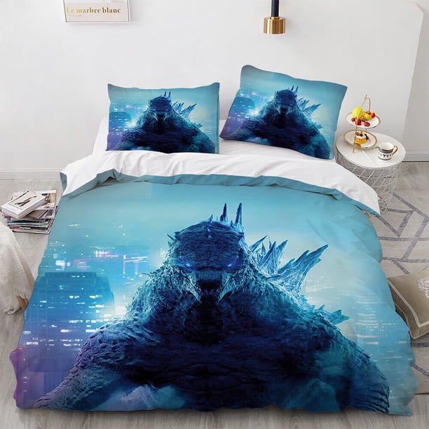Godzilla Duvet Cover Bedding Set Duvet Cover Bed Cover 3-Piece Bedding Set (1 Duvet Cover + 2 Pillow Shams)