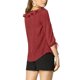 thumbnail image 3 of INSPIRE CHIC Blusa de Mujer con Cuello Volante, Manga Media, Transparente, Verano, Lunares, Talla 3XL, Rojo Vino, 3 of 8