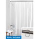 thumbnail image 1 of Cortina de baño Mainstays PEVA 180x183 cm impermeable rayada con ganchos, 1 of 3