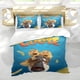 thumbnail image 5 of Pato y Ganso Conjunto de sábanas temático, trío de piezas, cómodo y amigable con la piel, diseño único, regalo de decoración para el hogar para familiares, amigos y fans, 90 cm * 190 cm, 5 of 6