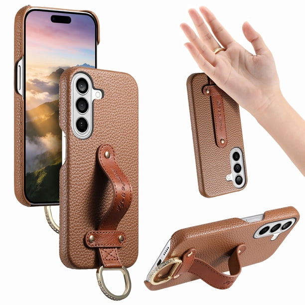Funda FOXDOCK para Samsung Galaxy S26 Pro con soporte ajustable, anillo de anclaje y protección avanzada-marrón
