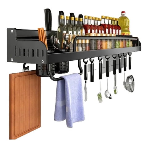 Genérica - 60Cm Repisa Rack Organizador Cocina Escurridor Estante Hogar Negro