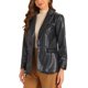 thumbnail image 4 of INSPIRE CHIC Chaqueta de Mujer Blazer de Cuero Sintético Cuello con Solapa PU Chaquetas de Motociclista S Negro, 4 of 5