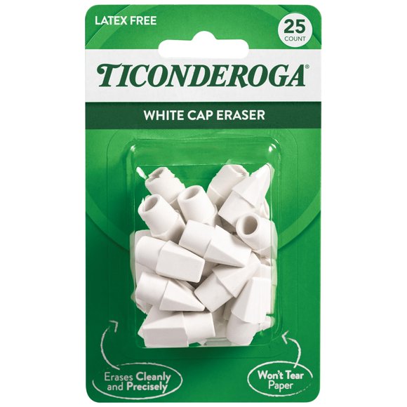 Borrador Ticonderoga Tapa Blanca Vinilo Suave 25 unidades 6 Paquetes