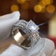 thumbnail image 3 of Elegant Square Cut Zircon Ring with Shiny Halo - Perfect for Weddings, Engagements, and Valentine's Day Jewelry, 3 of 4