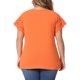 thumbnail image 5 of Agnes Orinda Blusas de Verano Sólidas con Encaje y Mangas Cortas Huecas para Mujer Talla Grande 3X Naranja, 5 of 8