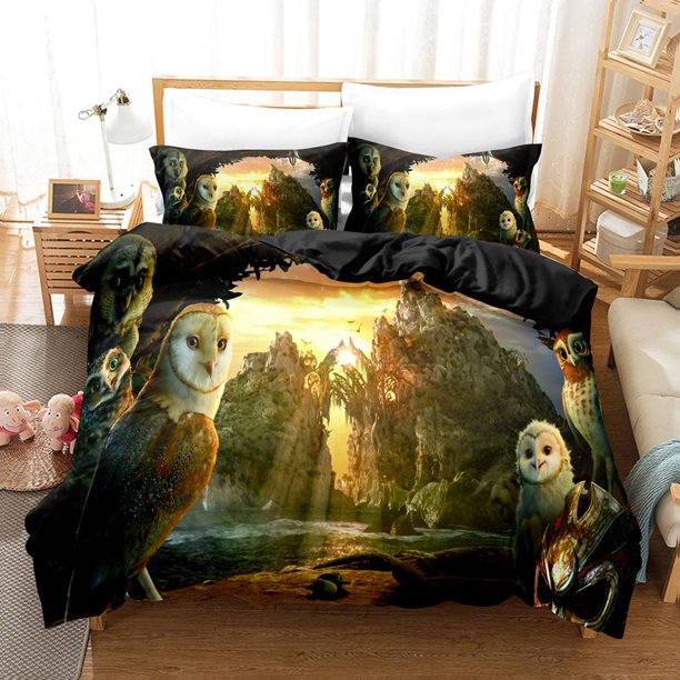v134 Bed Sheets Cartoon Penguins Madagascar Bedding Set,Duvet Cover Bed Set Quilt Cover Pillowcase,King Queen Twin Size Boys Girls Adults 3-Piece Bedding Set (1 Duvet Cover + 2 Pillow Shams) Bed Sheet