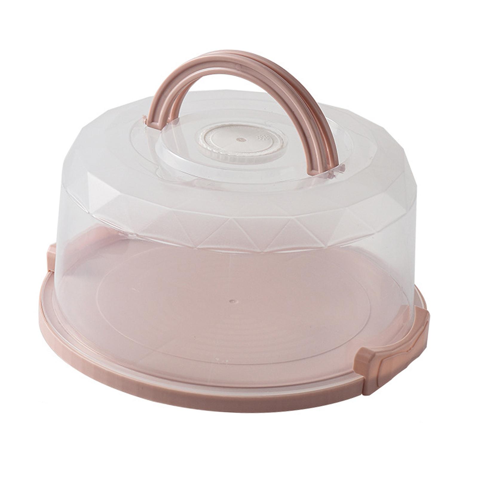 Bothyi - Portador De Pastel De 8 Pulgadas Con Tapa Contenedor De Transporte De Pastel Para Galletas Cupcake Rosa