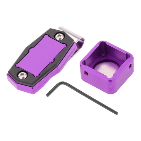 Magideal - Soporte Magnético Para Tiza De Billar Para Cinturón Con Caja De Tiza Con Llave, Soporte Portátil De Aluminio Para Tiza De Billar, Mini , Púrpura Violeta