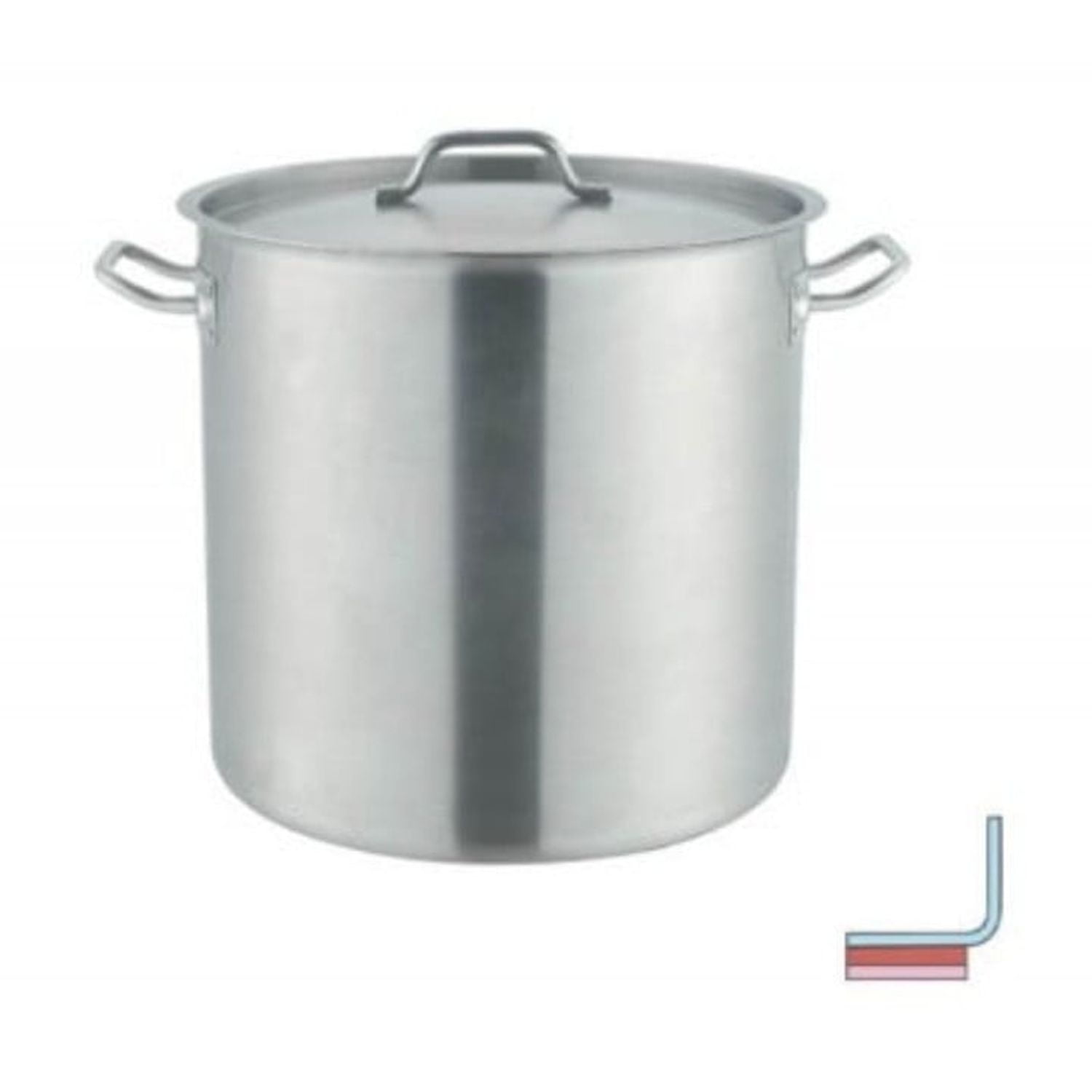 Fondo Con Asas Y Tapa 71lt Acero Inoxidable 45x45cm Wolfen