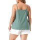 thumbnail image 3 of FAB CURVES Camiseta sin mangas de jersey con ojales y tirantes finos para mujer de talla grande, cuello en V, sin mangas, casual de verano, 4X Verde, 3 of 6