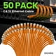 thumbnail image 2 of Cable Ethernet Cat 6 De 30 Cm (1 Pie) Paquete De 50 Unidades 10 Gbps Rj45 Naranja, 2 of 9