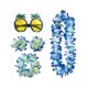 thumbnail image 2 of Conjunto De Disfraz De Collar Hawaiano Para Mujer, Vestido De Lujo Para Playa, Decoración De Diadema, Azul, 2 of 2