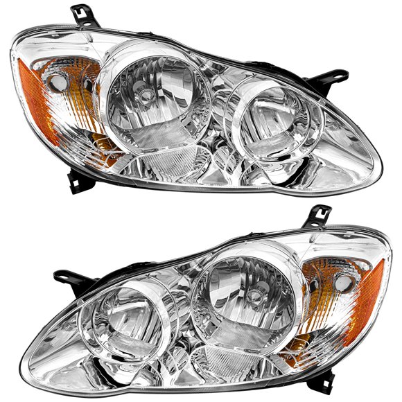 Par de faros TopAutoGear para Toyota Corolla 2003‑2008, lente clara y carcasa cromada