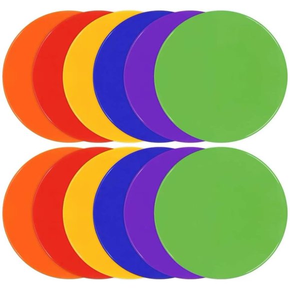 Marcadores de Piso para Gimnasio Poly Spots TuXHui 23 cm Pack de 12