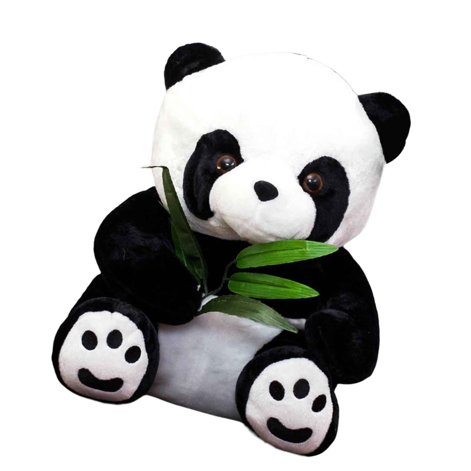 Magideal - Niedliches Kuscheltier Sitzender Panda Plüschpuppenkissen Für Kinder, Umarmbar, Geburtstagsfeiern, Geschenk, Große Augen, Bequemer Begleiter, Bezauber , 20 Centímetros