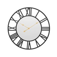 Magideal - Reloj Silencioso Decoración Números Grandes Pantalla De 12H Funciona Con Pilas Redondo Para Baño Sala De Estar Cafés Niños Niñas Ancianos , Negro