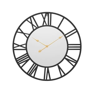 Magideal - Reloj Silencioso Decoración Números Grandes Pantalla De 12H Funciona Con Pilas Redondo Para Baño Sala De Estar Cafés Niños Niñas Ancianos , Negro