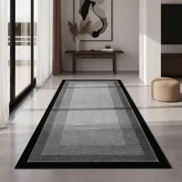 Casadeliacl - Alfombra Pasillera 3D Decorativa W.M G Moderna 1.8 M 60 Cm Linea Gris