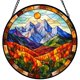 thumbnail image 1 of Colgante ventana vitral 20cm vibrante plantas maceta colorido atrapasol panel hogar jardín patio regalo mujer, 1 of 7
