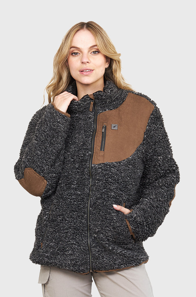 Chaqueta Chiporro Lumber Negro Melange Mujer Falcone