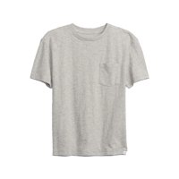 Camiseta Gap Pocket Crew Light Heather Grey Para Niños, Talla S