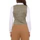 thumbnail image 3 of INSPIRE CHIC Chaleco de traje a cuadros para mujer sin mangas de pata de gallo Chaleco de cuello en V con doble botonadura S Caqui Marrón, 3 of 6