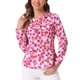 thumbnail image 1 of INSPIRE CHIC Blusa de Manga Larga con Cuello Volante para Mujer de Regreso a Clases Día de San Valentín M Rosa Claro-Puntos, 1 of 6