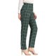 thumbnail image 4 of INSPIRE CHIC Pantalones Largos Rectos con Cintura Elástica de Botón y Cremallera a Cuadros para Mujer de Regreso a Clases L Verde Negro Blanco, 4 of 8