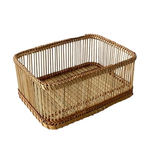 Magideal - Cesta De Almacenamiento De Ratán, Cesta De Almacenamiento Rectangular, Organizador De Baño, Cesta Tejida A Mano Para Encimera De Cocina, Habitación De 28 Cm X 20 Cm X 12 Cm