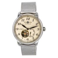 Reloj Automático Zeppelin Lz 127 Graf, Dial Beige Con Esqueleto, Para Hombre - Modelo 7666M5