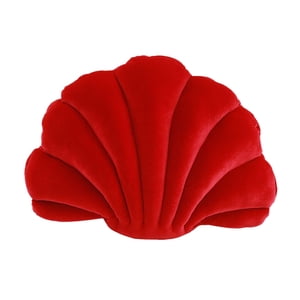 Magideal - Almohada En Forma De Concha, Cojín Sólido, Regalo De Cumpleaños, Almohada De Suelo De Felpa Bonita, Cojín De Concha Para Decoración De Sofá De Sala De Rojo