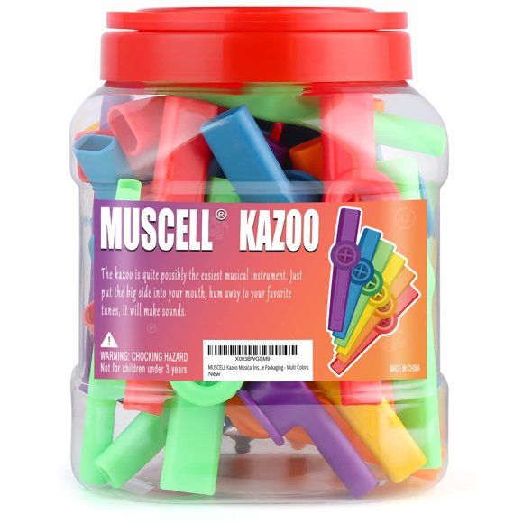 Kazoo MUSCELL paquete de 36 unidades multicolores 12 cm