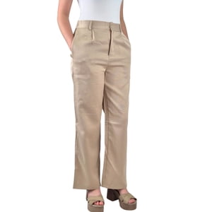 Likeshop - Pantalón Vestir Semi Formal Tipo Lino Recto Casual Tiro Alto 096